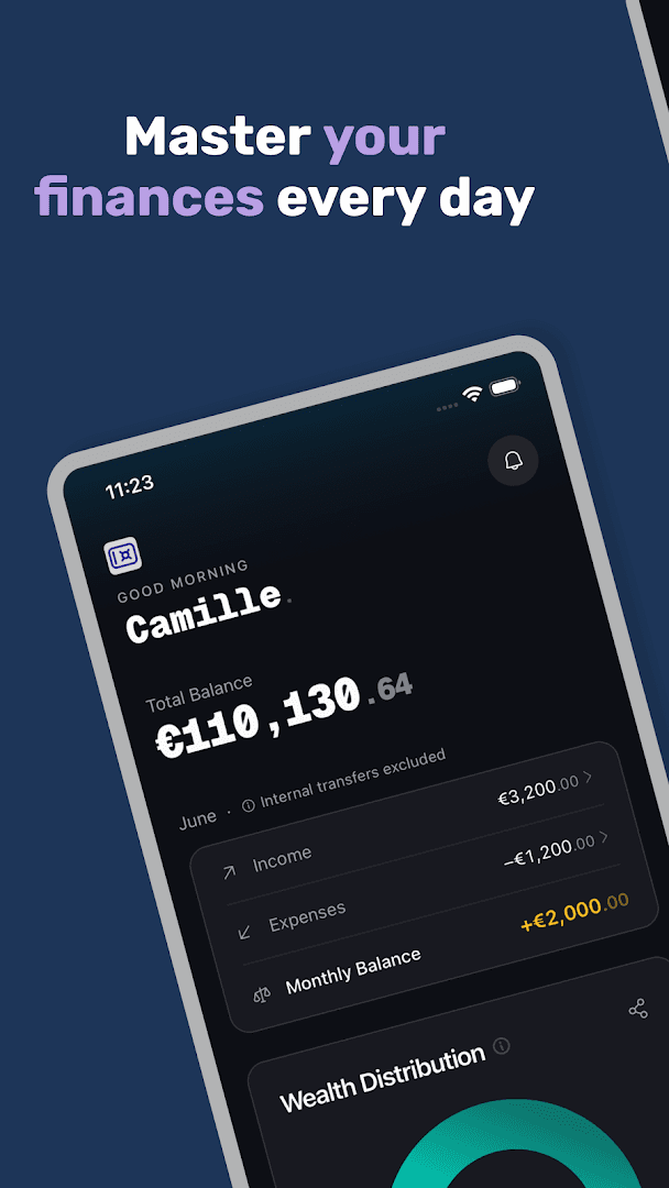Official Savyy mobile store artwork showing balances, cash flow, and wealth distribution